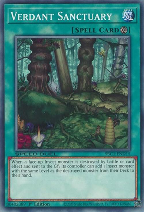 Verdant Sanctuary SBC1-END15 card from Speed Duel: Streets of Battle City