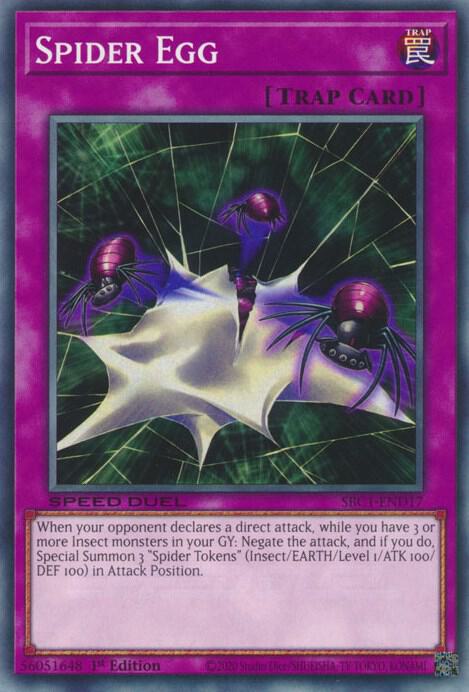 Spider Egg SBC1-END17 card from Speed Duel: Streets of Battle City