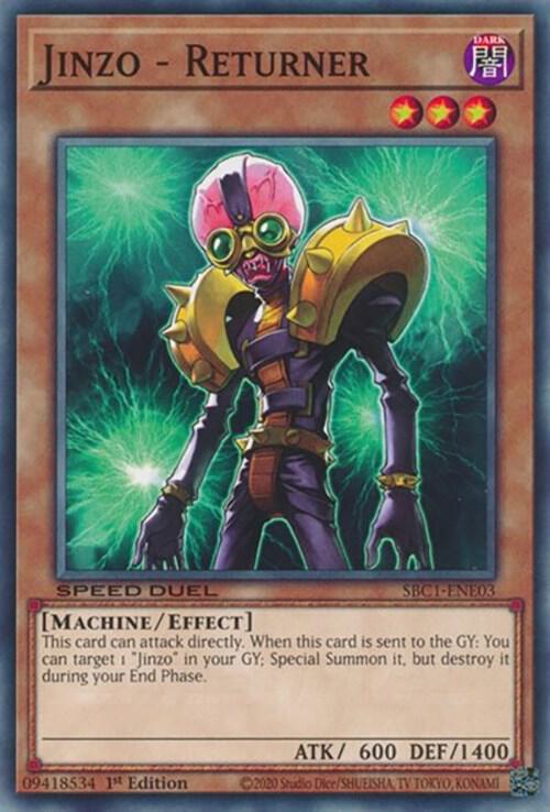 Jinzo - Returner SBC1-ENE03 card from Speed Duel: Streets of Battle City