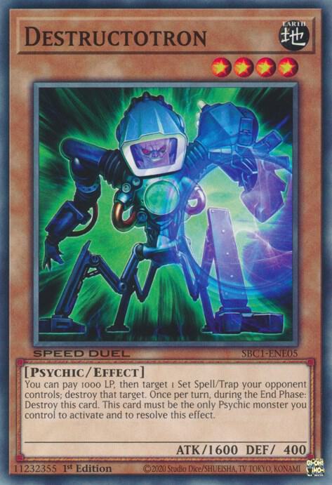 Destructotron SBC1-ENE05 card from Speed Duel: Streets of Battle City