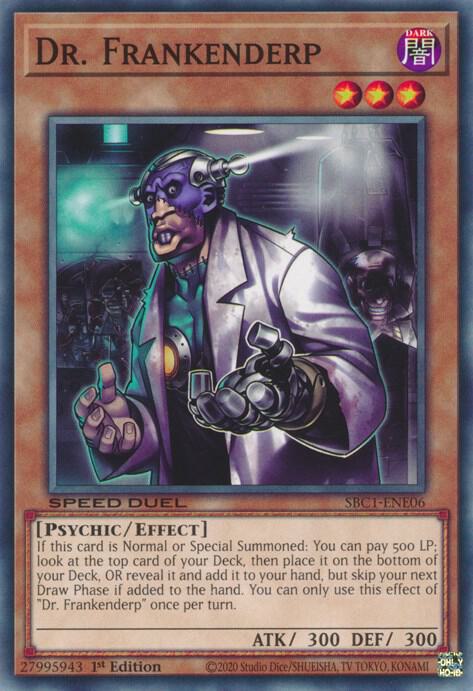 Dr. Frankenderp SBC1-ENE06 card from Speed Duel: Streets of Battle City
