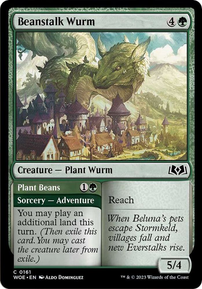 Beanstalk Wurm 161 card from Wilds of Eldraine