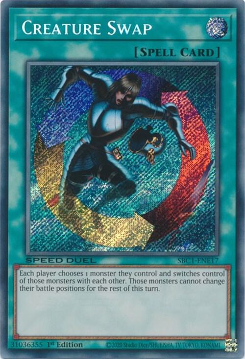 Creature Swap (Secret Rare) SBC1-ENE17 card from Speed Duel: Streets of Battle City