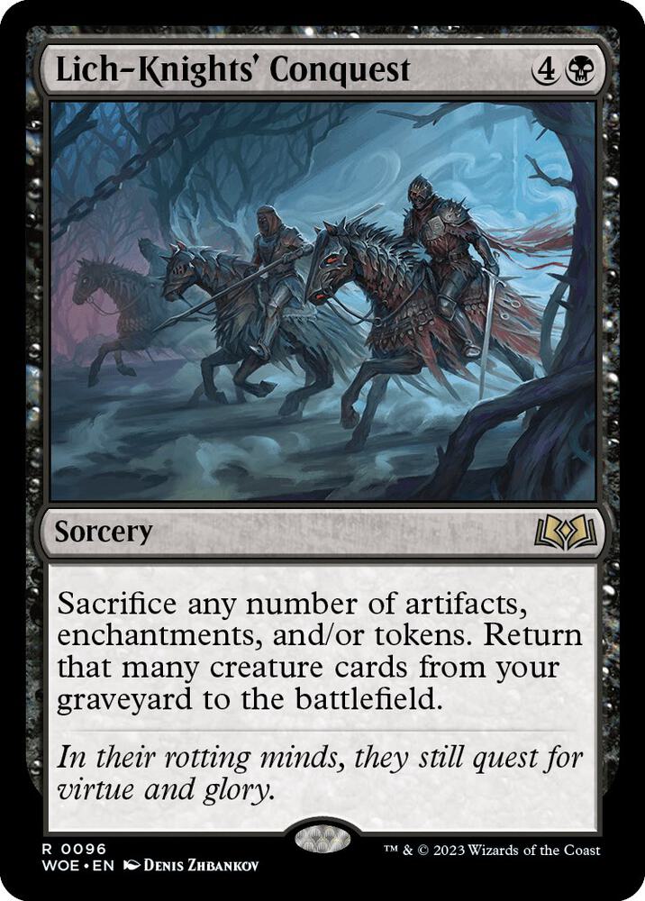 Lich-Knights' Conquest 96 card from Wilds of Eldraine