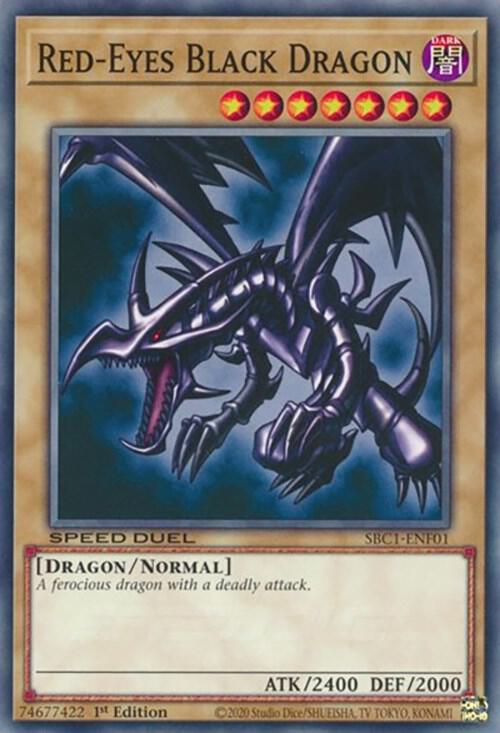 Red-Eyes Black Dragon SBC1-ENF01 card from Speed Duel: Streets of Battle City