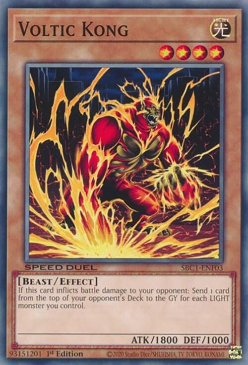 Voltic Kong SBC1-ENF03 card from Speed Duel: Streets of Battle City