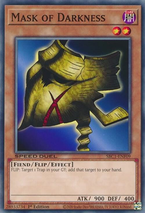 Mask of Darkness SBC1-ENF09 card from Speed Duel: Streets of Battle City