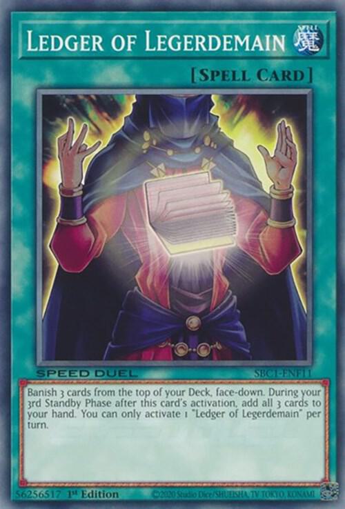 Ledger of Legerdemain SBC1-ENF11 card from Speed Duel: Streets of Battle City