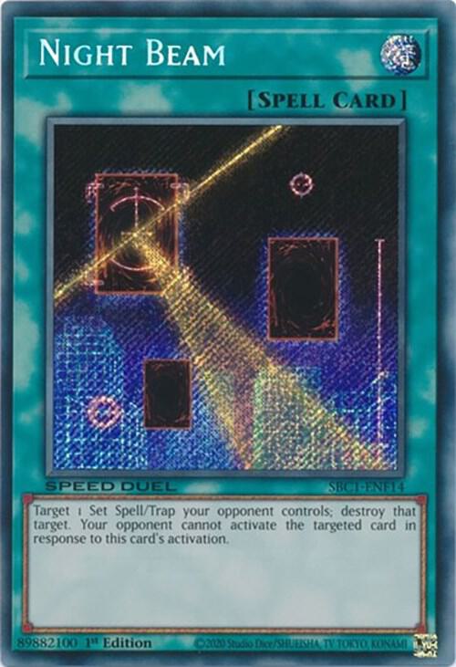 Night Beam (Secret Rare) SBC1-ENF14 card from Speed Duel: Streets of Battle City