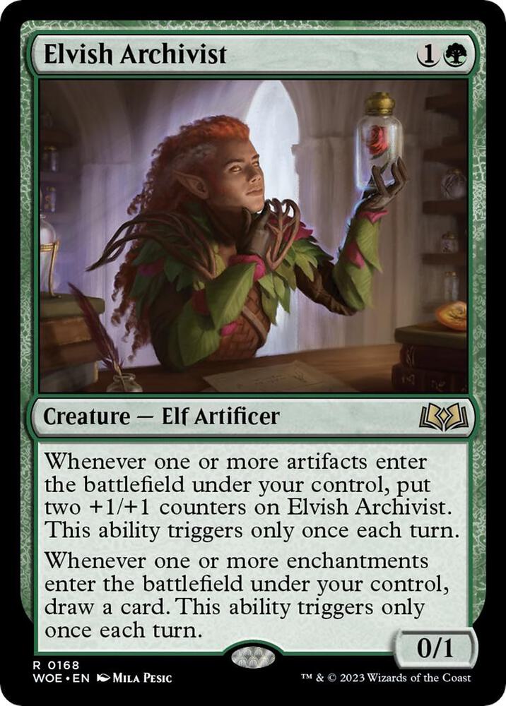 Elvish Archivist 168 card from Wilds of Eldraine