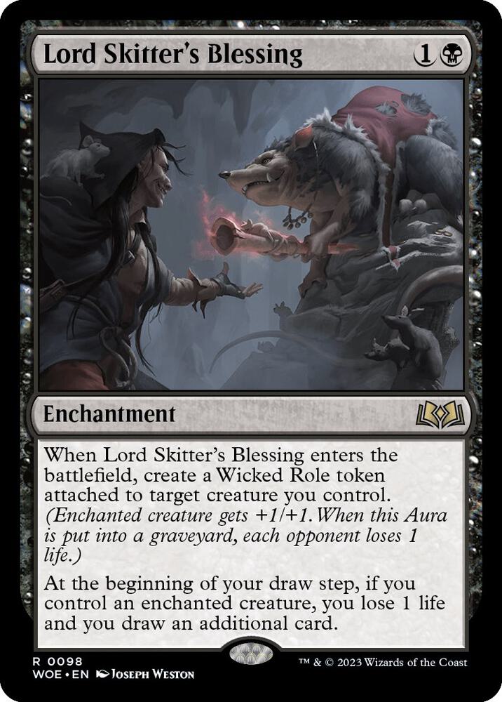 Lord Skitter's Blessing 98 card from Wilds of Eldraine