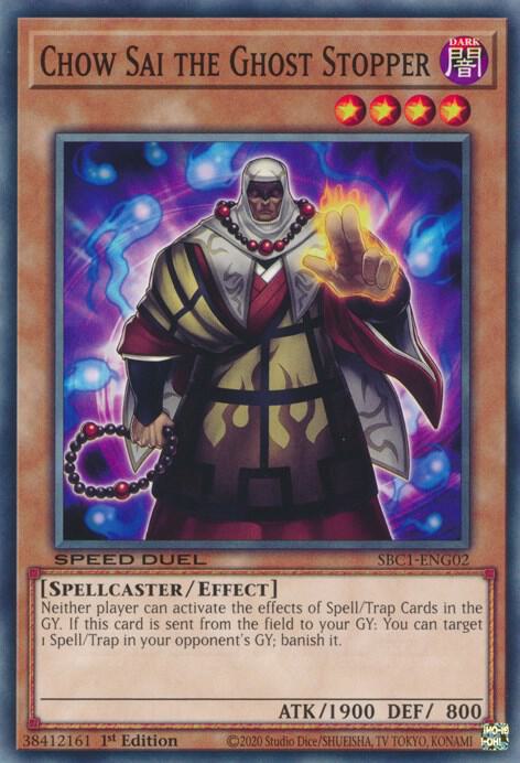 Chow Sai the Ghost Stopper SBC1-ENG02 card from Speed Duel: Streets of Battle City