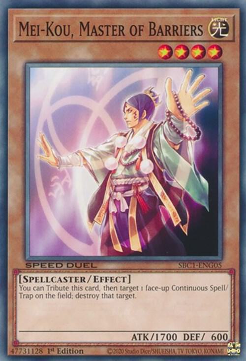 Mei-Kou, Master of Barriers SBC1-ENG05 card from Speed Duel: Streets of Battle City