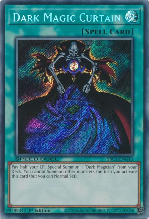 Dark Magic Curtain (Secret Rare) SBC1-ENG13 card from Speed Duel: Streets of Battle City