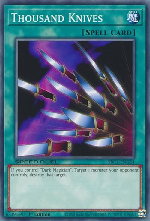 Thousand Knives SBC1-ENG14 card from Speed Duel: Streets of Battle City