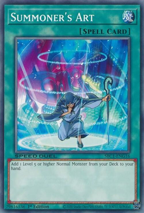 Summoner's Art SBC1-ENG16 card from Speed Duel: Streets of Battle City