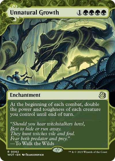 Unnatural Growth 62 card from Wilds of Eldraine: Enchanting Tales