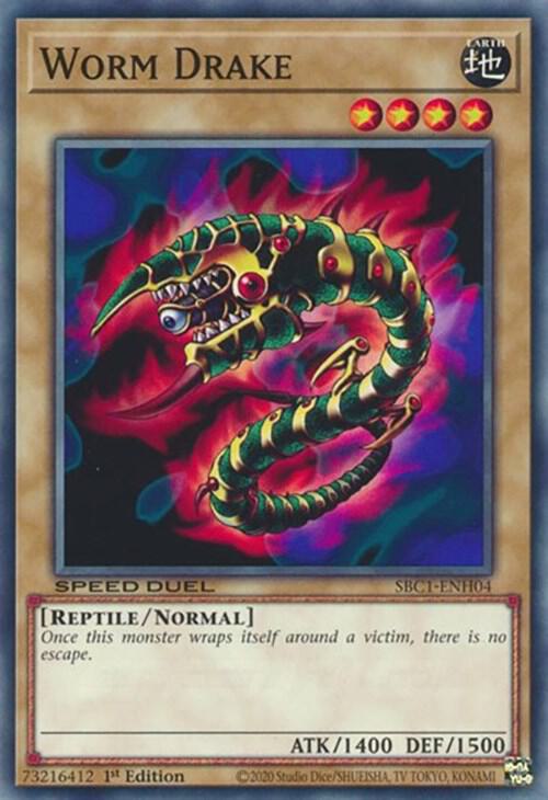 Worm Drake SBC1-ENH04 card from Speed Duel: Streets of Battle City