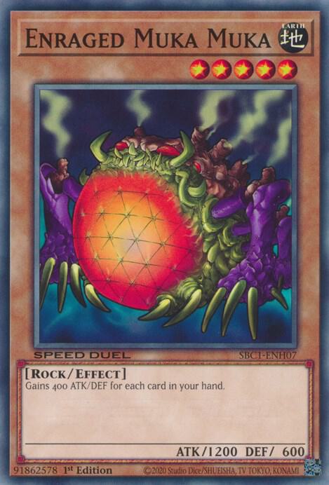 Enraged Muka Muka SBC1-ENH07 card from Speed Duel: Streets of Battle City