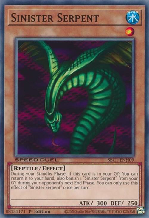 Sinister Serpent SBC1-ENH09 card from Speed Duel: Streets of Battle City