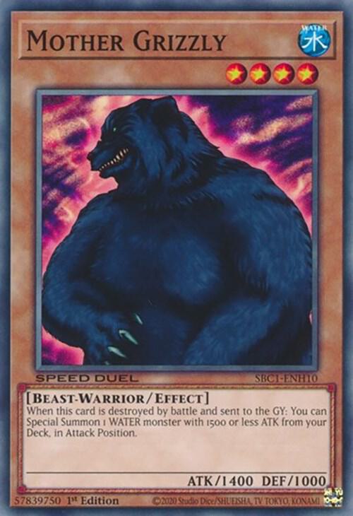 Mother Grizzly SBC1-ENH10 card from Speed Duel: Streets of Battle City