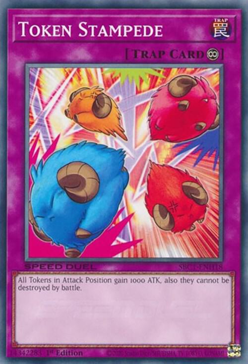 Token Stampede SBC1-ENH18 card from Speed Duel: Streets of Battle City