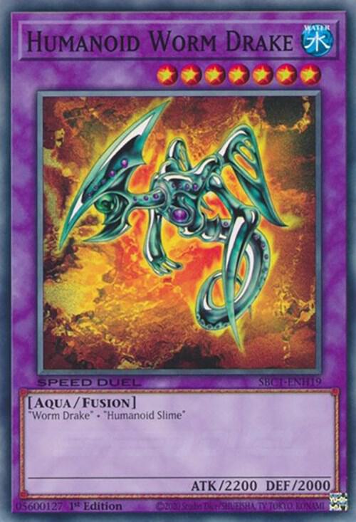 Humanoid Worm Drake SBC1-ENH19 card from Speed Duel: Streets of Battle City