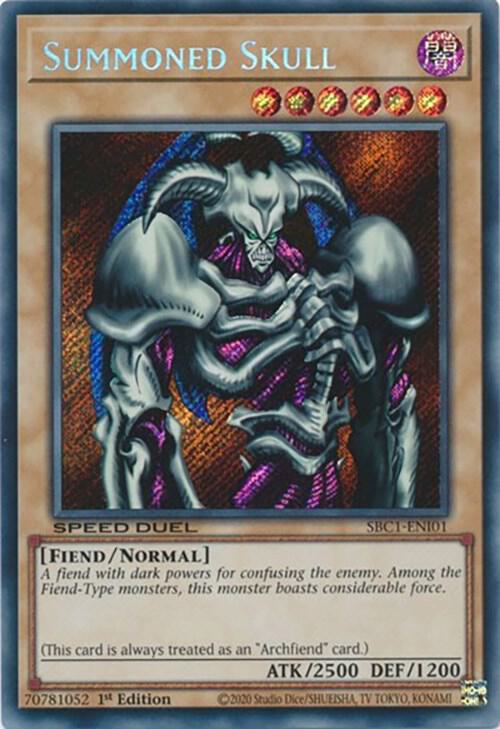 Summoned Skull (Secret Rare) SBC1-ENI01 card from Speed Duel: Streets of Battle City