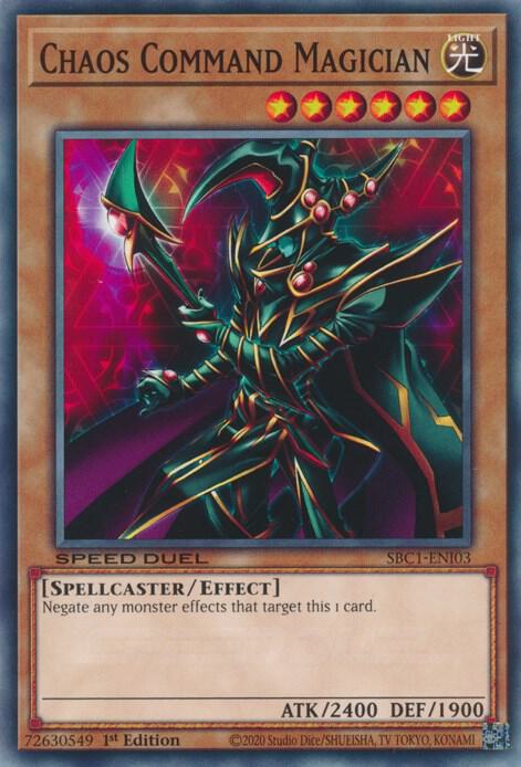 Chaos Command Magician SBC1-ENI03 card from Speed Duel: Streets of Battle City