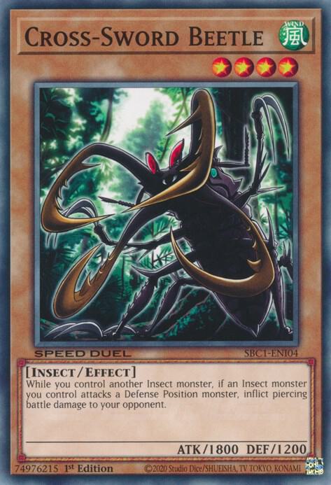 Cross-Sword Beetle SBC1-ENI04 card from Speed Duel: Streets of Battle City
