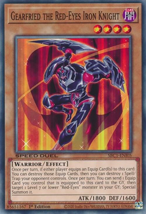 Gearfried the Red-Eyes Iron Knight SBC1-ENI05 card from Speed Duel: Streets of Battle City