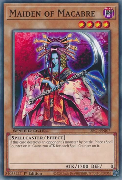 Maiden of Macabre SBC1-ENI07 card from Speed Duel: Streets of Battle City