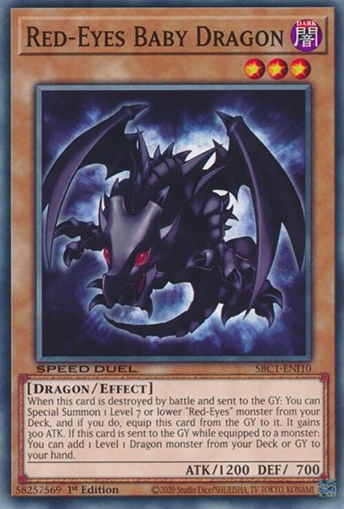 Red-Eyes Baby Dragon SBC1-ENI10 card from Speed Duel: Streets of Battle City