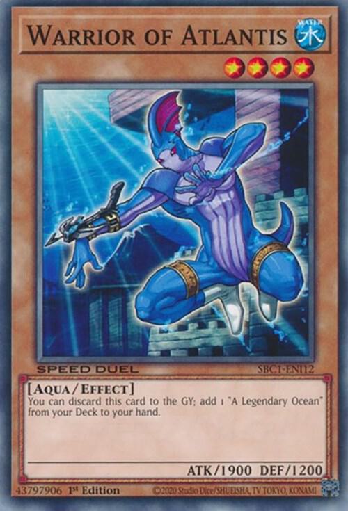 Warrior of Atlantis SBC1-ENI12 card from Speed Duel: Streets of Battle City