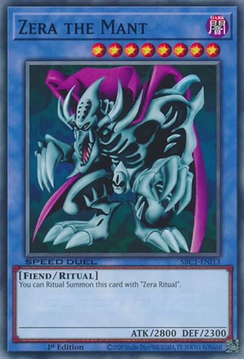 Zera the Mant SBC1-ENI13 card from Speed Duel: Streets of Battle City