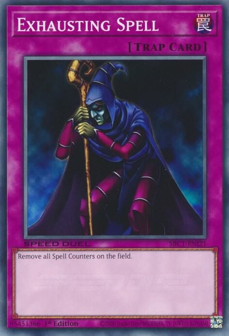 Exhausting Spell SBC1-ENI21 card from Speed Duel: Streets of Battle City