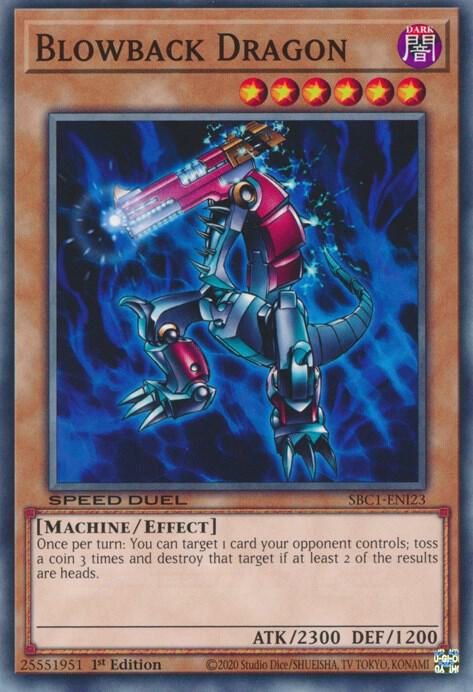 Blowback Dragon SBC1-ENI23 card from Speed Duel: Streets of Battle City
