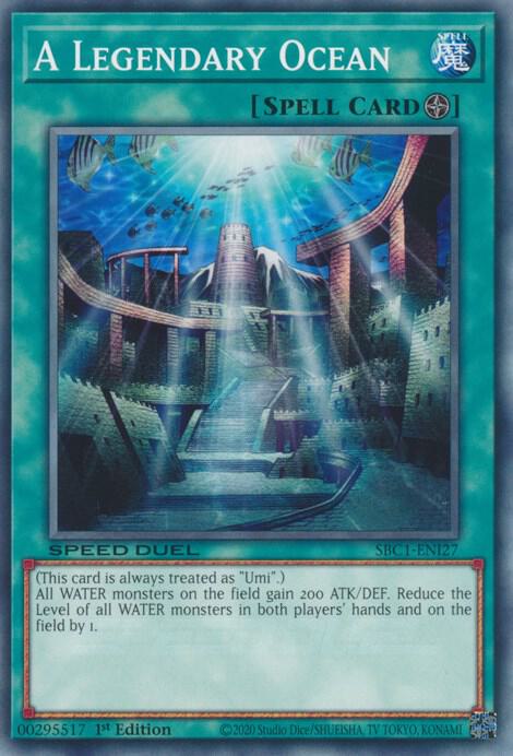 A Legendary Ocean SBC1-ENI27 card from Speed Duel: Streets of Battle City