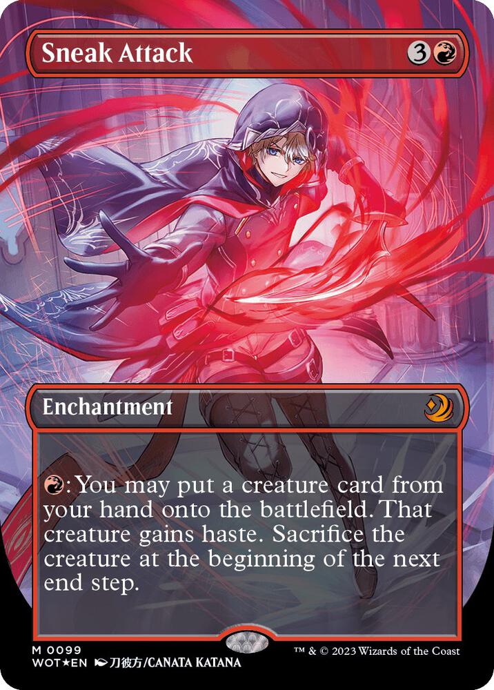 Sneak Attack (Anime Borderless) (Confetti Foil) 99 card from Wilds of Eldraine: Enchanting Tales