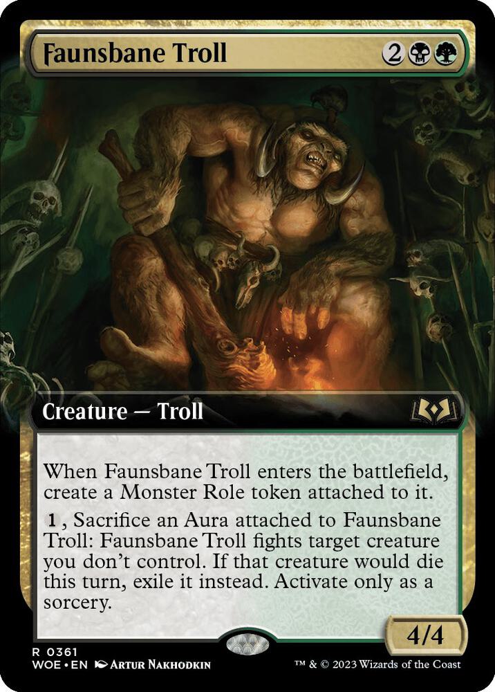 Faunsbane Troll (Extended Art) 361 card from Wilds of Eldraine