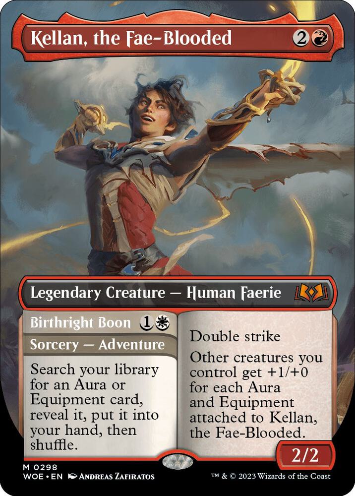 Kellan, the Fae-Blooded (Borderless) 298 card from Wilds of Eldraine