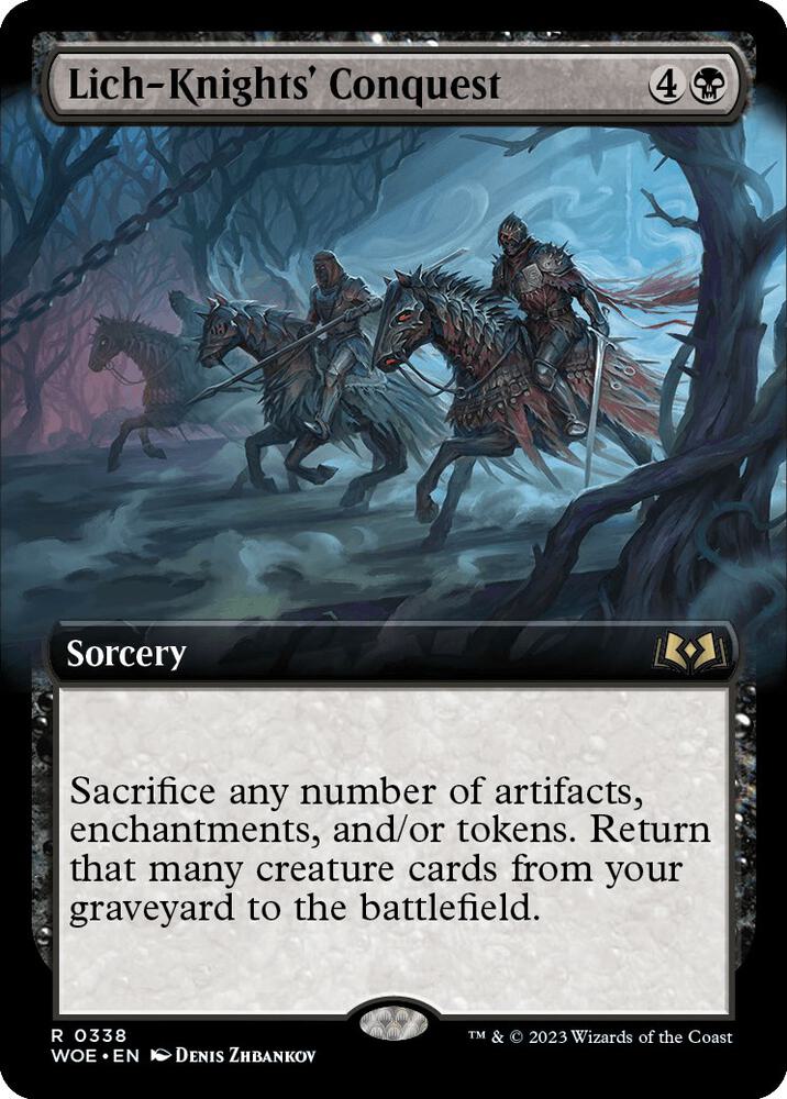 Lich-Knights' Conquest (Extended Art) 338 card from Wilds of Eldraine