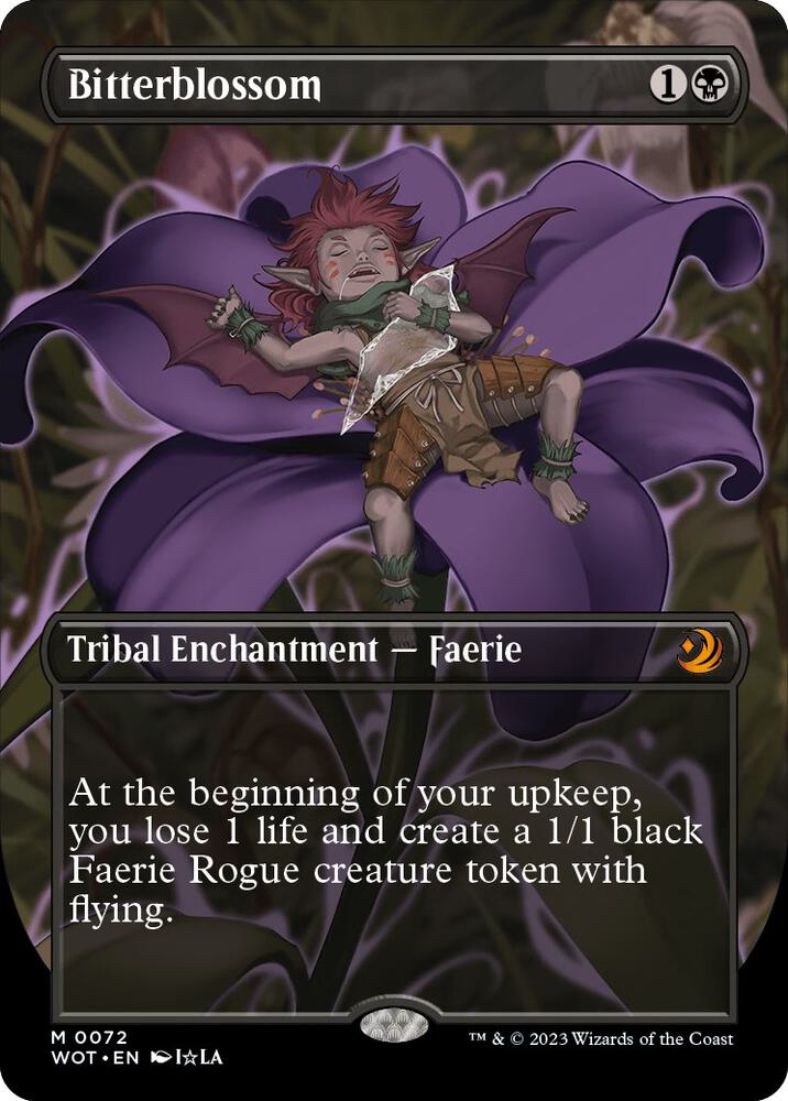 Bitterblossom (Anime Borderless) 72 card from Wilds of Eldraine: Enchanting Tales