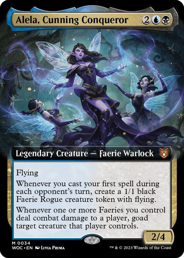 Alela, Cunning Conqueror (Extended Art) 34 card from Commander: Wilds of Eldraine