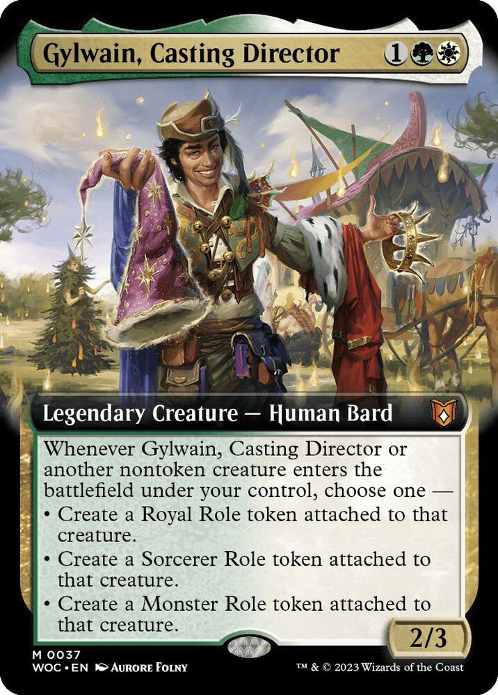 Gylwain, Casting Director (Extended Art) 37 card from Commander: Wilds of Eldraine