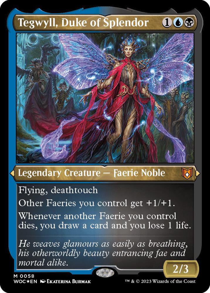 Tegwyll, Duke of Splendor (Display Commander) - Thick Stock 58 card from Commander: Wilds of Eldraine