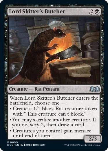 Lord Skitter's Butcher 99 card from Wilds of Eldraine