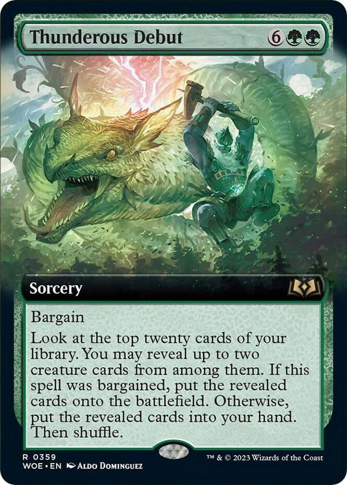 Thunderous Debut (Extended Art) 359 card from Wilds of Eldraine