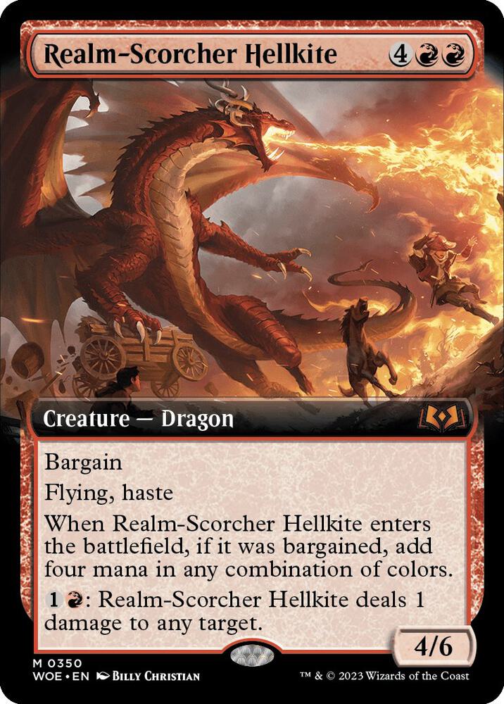 Realm-Scorcher Hellkite (Extended Art) 350 card from Wilds of Eldraine