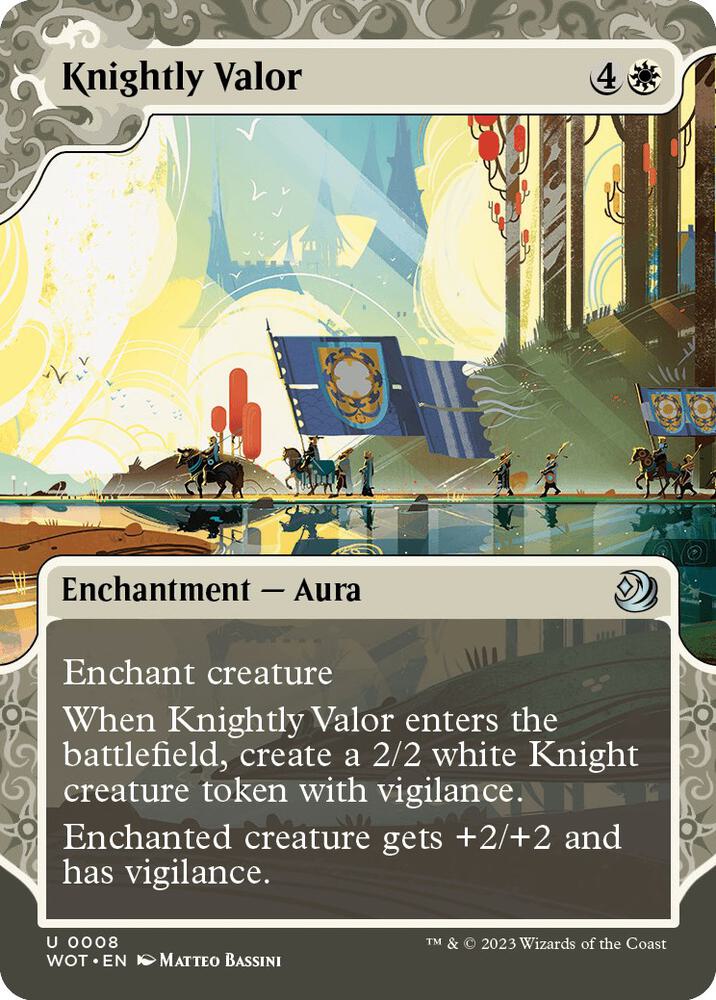 Knightly Valor 8 card from Wilds of Eldraine: Enchanting Tales